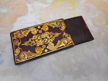 Load image into Gallery viewer, A tooled leather needle packet case with inner folder. c 1850
