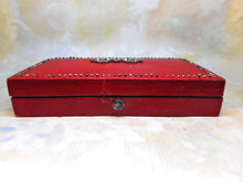 Load image into Gallery viewer, SOLD……A Palais Royal red leather etui with pearl fittings. French c 1800
