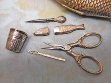 Load image into Gallery viewer, A French fish shaped etui with mini silver tools. c 1870
