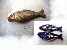 Load image into Gallery viewer, A French fish shaped etui with mini silver tools. c 1870
