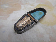 Load image into Gallery viewer, An Indian silver thimble in a leather case. c 1880
