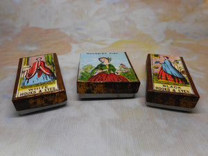 Three card pin / hook boxes. c1860-1870