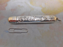 Load image into Gallery viewer, A silver pencil holder. Salem Witch Souvenir. c 1900
