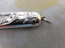 Load image into Gallery viewer, A silver pencil holder. Salem Witch Souvenir. c 1900
