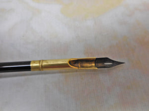 A Victorian dip pen with cross hatched seal  c 1840