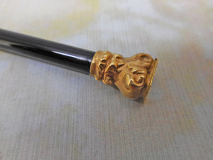 A Victorian dip pen with cross hatched seal  c 1840