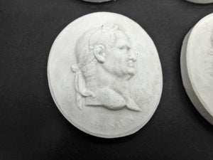 A set of Grand Tour plaster cameos of the first 12 Roman Emperors. c1830