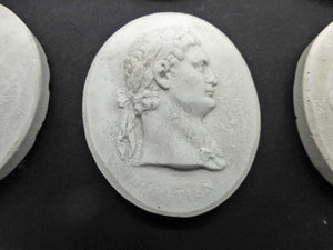 A set of Grand Tour plaster cameos of the first 12 Roman Emperors. c1830