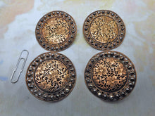 Load image into Gallery viewer, Four large floral brass buttons. c 1890-1910
