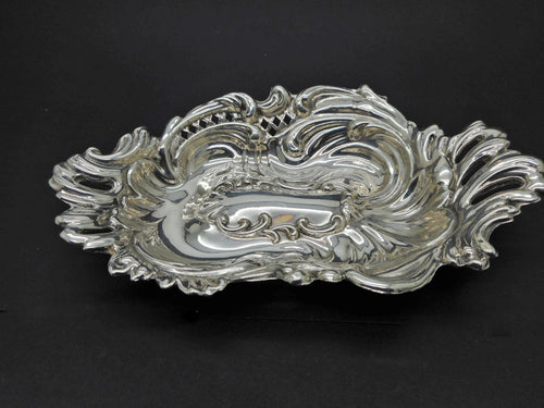 An antique silver bonbon dish. HM 1899.