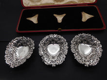 Load image into Gallery viewer, A set of three silver bonbon dishes. HM. 1895
