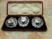 Load image into Gallery viewer, A set of three silver bonbon dishes. HM. 1895
