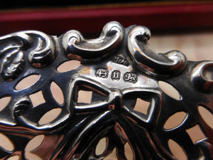 A set of three silver bonbon dishes. HM. 1895