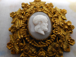 A good looking pair of bracelet buckles set with classical cameos. c1830-1840