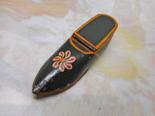 Load image into Gallery viewer, A painted toleware shoe snuff box. Mid Victorian.
