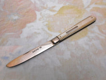 Load image into Gallery viewer, A fine mother of pearl and silver folding fruit knife. HM. 1848.
