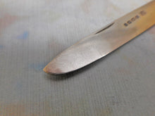 Load image into Gallery viewer, A fine mother of pearl and silver folding fruit knife. HM. 1848.
