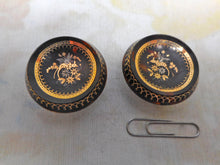Load image into Gallery viewer, A pair of pique stud buttons set in shell. c1860
