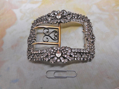 An exceptional paste set silver buckle. c1800