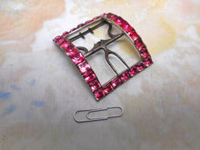 Load image into Gallery viewer, A single Georgian shoe buckle set with square pink pastes. c1780-1800
