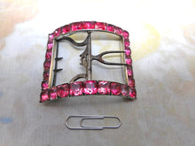 Load image into Gallery viewer, A single Georgian shoe buckle set with square pink pastes. c1780-1800
