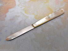 Load image into Gallery viewer, A rare mother of pearl fruit knife with shibayama decoration. HM. 1906
