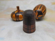 Load image into Gallery viewer, SOLD…..A Tunbridge Ware acorn shaped thimble case and thimble. c 1870
