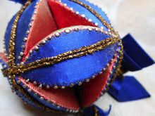 Load image into Gallery viewer, A 19th century silk patch work polygon pin cushion.
