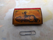 Load image into Gallery viewer, A Tunbridge Ware needle case inlaid with a dog. c1860
