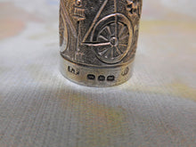 Load image into Gallery viewer, SOLD……..A rare silver thimble embossed with a bicycle. HM. 1896 JF
