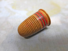 Load image into Gallery viewer, A Painted Tunbridge Ware thimble and its egg shaped box. c1800
