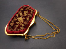 Load image into Gallery viewer, SOLD……..A red velvet and gold thread purse-a fully fitted sewing etui. French c1870
