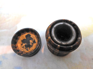 A Tunbridge Ware boxed ink well. c1840