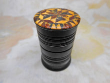 Load image into Gallery viewer, A Tunbridge Ware box fitted with an ink well / sander. c 1840
