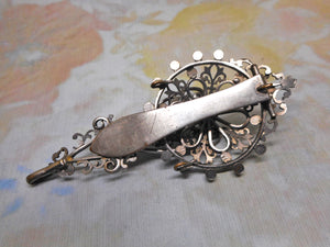 A silver plated chatelaine clip-no attachments. c1880