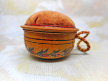 Load image into Gallery viewer, A Painted Tunbridge Ware pin cushion. c 1820
