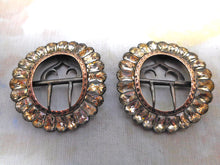 Load image into Gallery viewer, A good pair of silver, paste set shoe buckles in their case. 18thc
