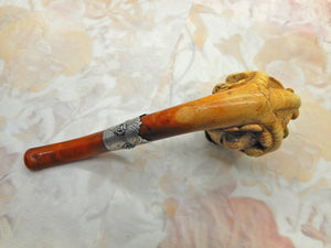 A silver mounted meerschaum pipe. c1872-1922