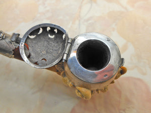 A silver mounted meerschaum pipe. c1872-1922