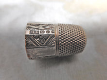 Load image into Gallery viewer, An engraved silver thimble. HM. 1889. Maker HG.

