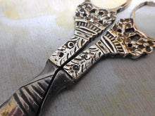 Load image into Gallery viewer, A large pair of Dutch silver mounted chatelaine scissors. 19thc
