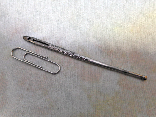 A cut steel bodkin / ribbon threader. c1840