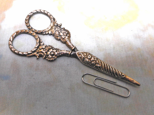 Georgian silver handled scissors and sheath. c1835