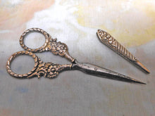 Load image into Gallery viewer, Georgian silver handled scissors and sheath. c1835
