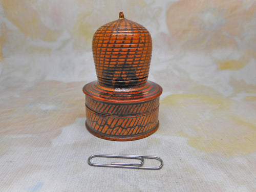 A wooden pin poppet / pin box combo. c 1800