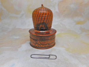 A wooden pin poppet / pin box combo. c 1800