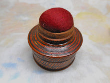 Load image into Gallery viewer, A wooden pin poppet / pin box combo. c 1800
