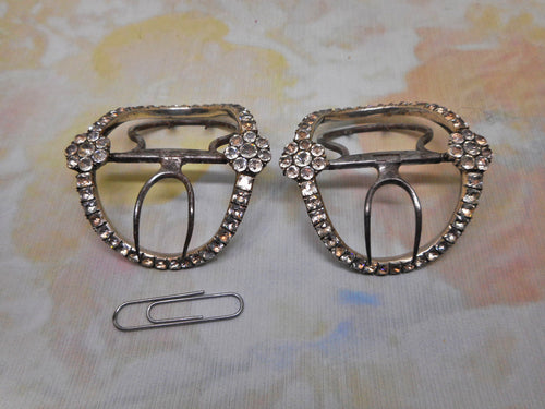 A pair of paste set Georgian silver shoe buckles. c1800