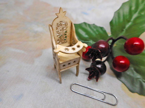 A miniature high chair for a baby doll house doll. c1830