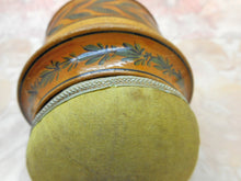Load image into Gallery viewer, A large Painted Tunbridge Ware pin cushion clamp with integral box. c1820

